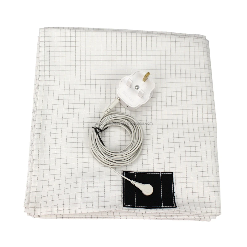 10-Silver-Fiber-Grounding-Sheet-Breathable-Cotton-Conductive-Bedding-with-Ground-Connection-Cord