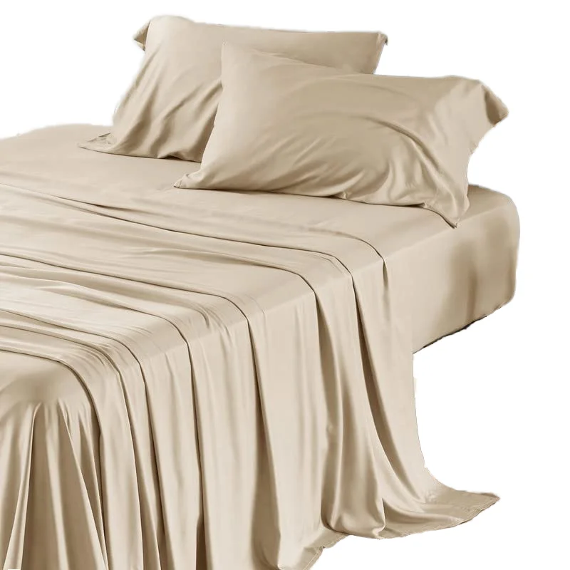 100-Bamboo-Hotel-Bedding-Set-White-Queen-King-Size-Flat-Sheet-Fitted-Sheet-Plain-Solid-Style-for-Home-Hospital-Use