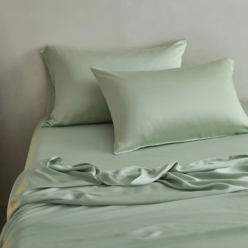 100-Bamboo-Sateen-Weave-Solid-Color-Cooling-Flat-Sheet-Bed-Sheet-Set-Pillowcase-Set