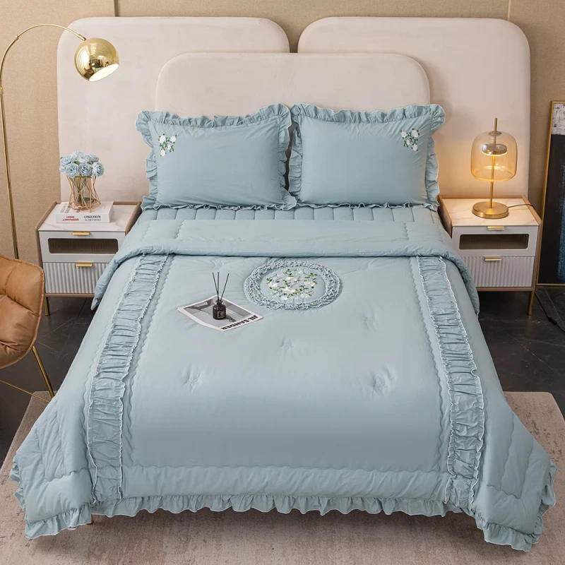 100-Cotton-2-Piece-Embroidered-Princess-Style-Comforter-Set-for-Wedding-Home-Hotel