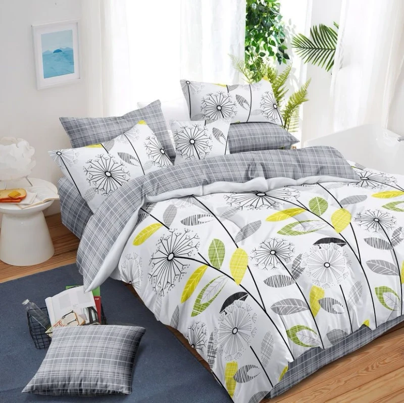 100-Cotton-3-Pieces-Bedding-Set-Hotel-Home-Blue-White-Dandelion-Pillowcase-Duvet-Cover-Set