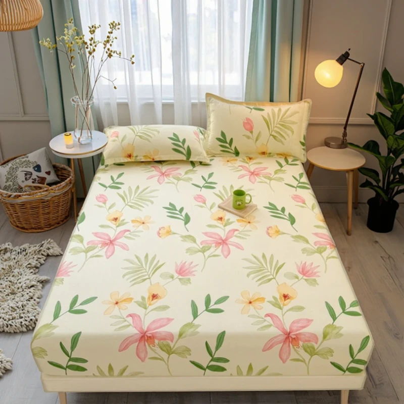 100-Cotton-3PCS-Printed-Fitted-Sheet-Sets-Breathable-Elastic-Bedding-for-Home-Hotel-Soft-Comfortable