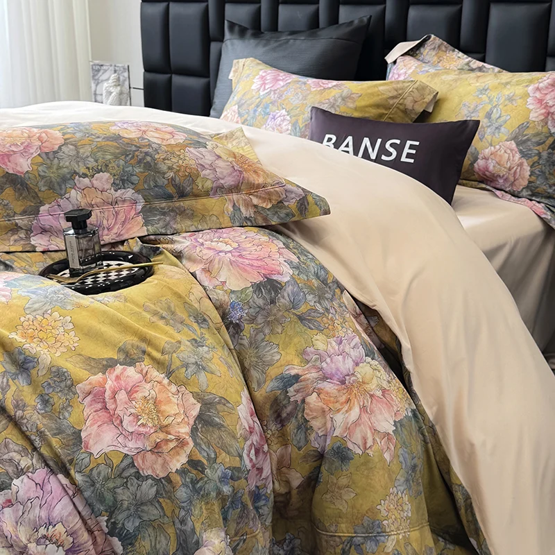100-Cotton-700TC-Digital-Printing-Brushed-Four-piece-Set-Bed-Sheets-Pillowcases-Duvet-Cover-Sets