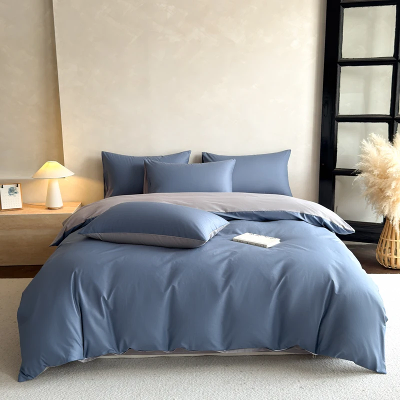 100-Cotton-American-Solid-200TC-Woven-Luxury-Hotel-Style-Queen-Size-Complete-Bedding-Set-with-Duvet-Cover