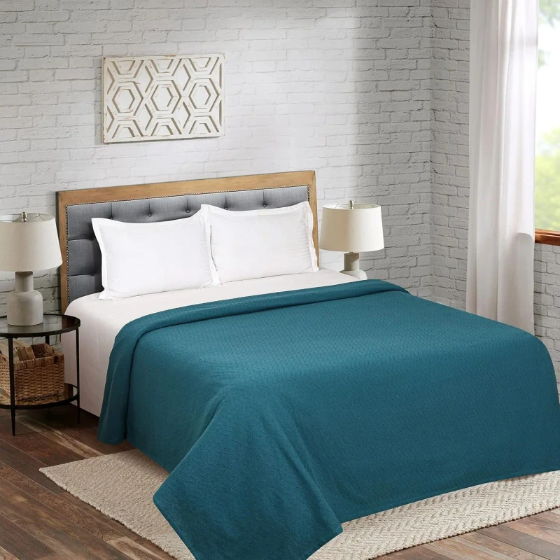 100-Cotton-Bed-Blanket-Breathable-Thermal-Blanket-Twin-Size-Soft-Chevron-60-Inch-X90-Perfect-for-Layering-Any-All-Season