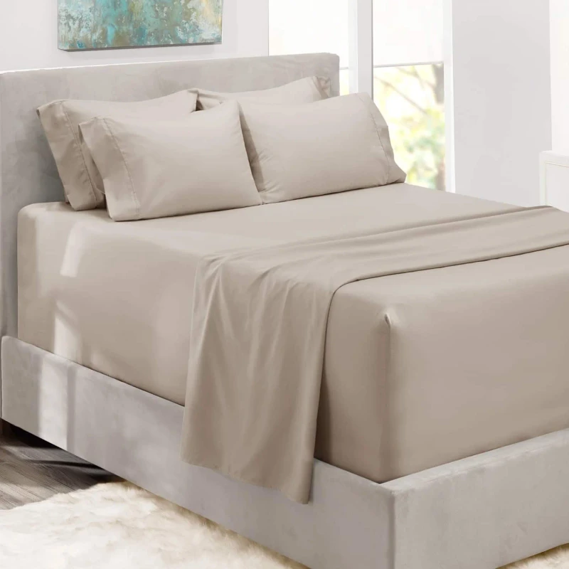 100-Cotton-Bed-Linen-Sets-300T-King-Size-Bed-Sheet-Pillowcases-Set