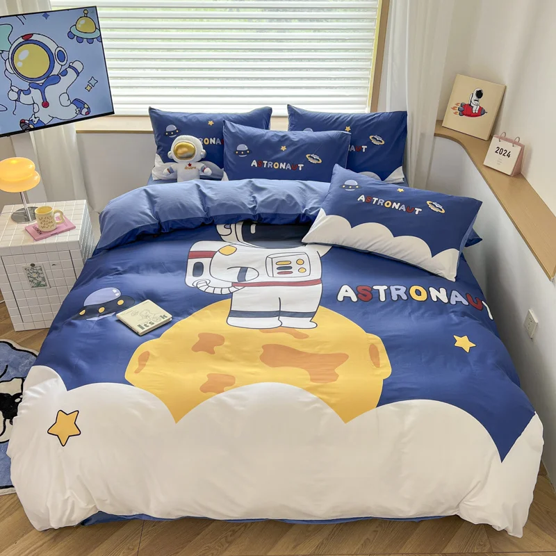 100-Cotton-Cartoon-Design-Duvet-Cover-Set-Space-Bedding-Set-for-Kids-Quilt-With-Sheet-Set-and-Pillowcase-1