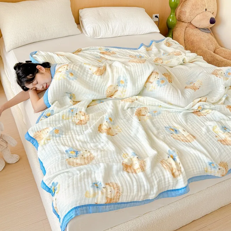 100-Cotton-Cartoon-Pattern-Breathable-Towel-Kids-Skin-friendly-Nap-Blankets-Super-Soft-Bedsheet-Travel-Shawl