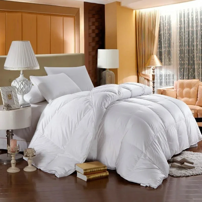 100-Cotton-Cover-All-Season-Ultra-Soft-Hotel-Bedding-Goose-Feather-Down-Fiber-Comforter-Queen-Size-Duvet-Insert