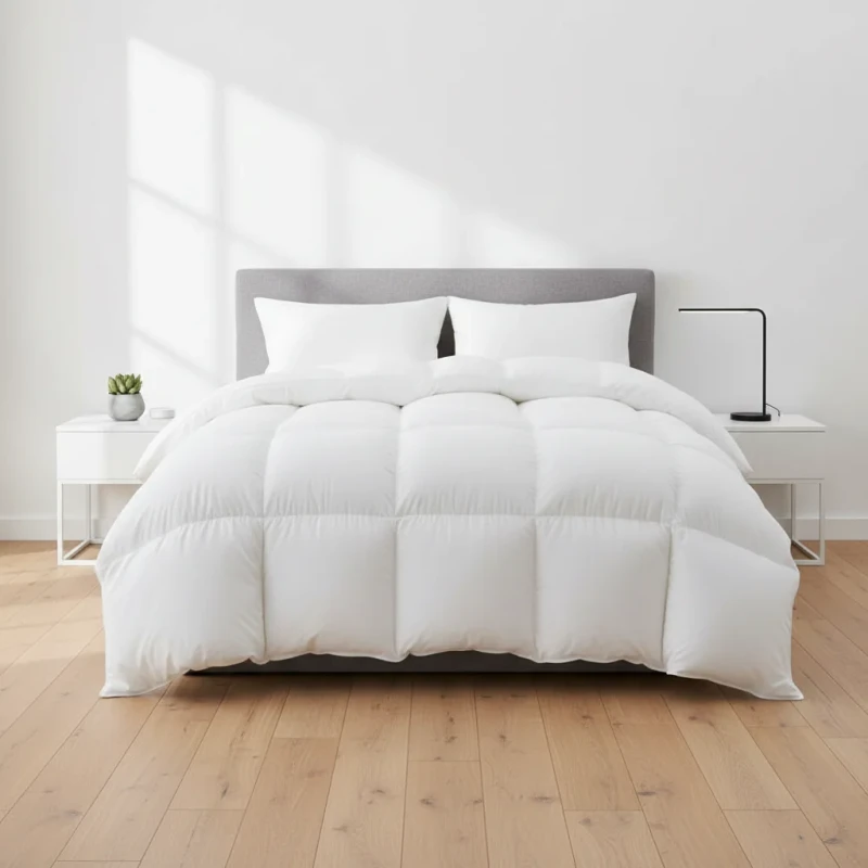 100-Cotton-Cover-Goose-Down-Filled-Comforter-230-300GSM-Washable-Home-Hotel-Use-Solid-Color-King-Queen-Single-Size