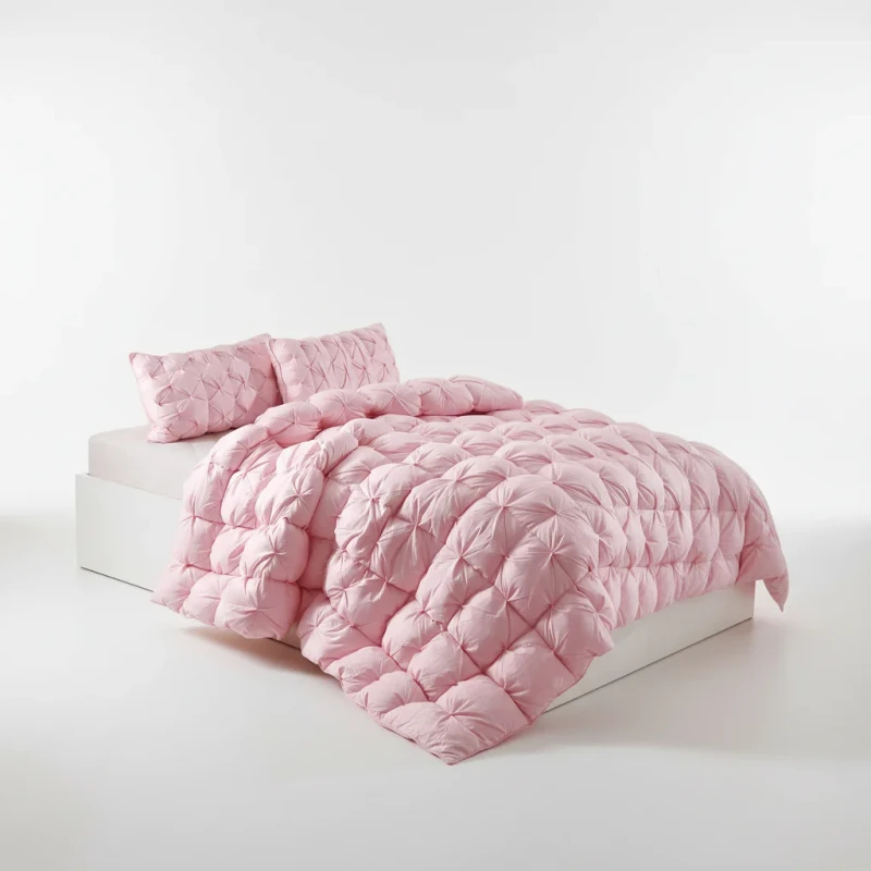 100-Cotton-Cover-Goose-Down-Filled-Comforter-Duvet-230-300GSM-Washable-Hotel-Use-Pink-Color-Single-Queen-King-Size