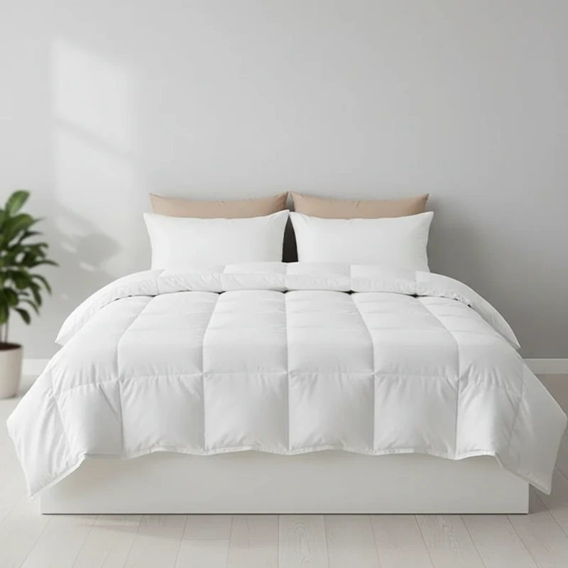 100-Cotton-Cover-Goose-Down-Filled-Comforter-Duvet-230GSM-Washable-Home-Hotel-Use-Solid-Color-Single-Queen-King-Size