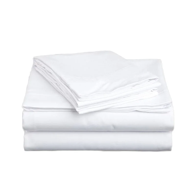 100-Cotton-Custom-White-Plain-Dyed-Hotel-Home-Flat-Sheets-Queen-King-Size-Bed-Fitted-Sheets-for-Hospitals-Babies