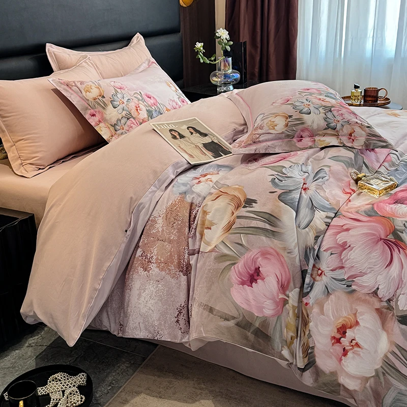 100-Cotton-Digital-Printing-Queen-Size-Printed-Comforter-4-Piece-Bedding-Set-for-Home-Use