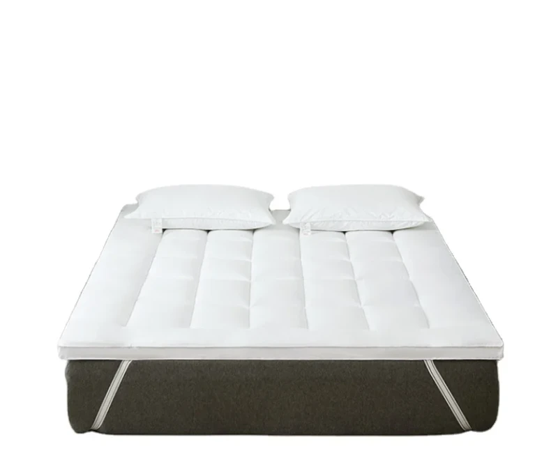 100-Cotton-Down-Proof-Thick-700gsm-1200gsm-Soft-Mattress-Topper-with-Skirt-or-Elastic