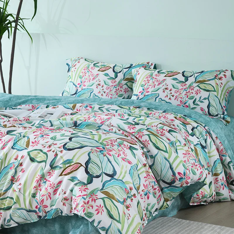 100-Cotton-Duvet-Cover-Set-200TC-Floral-Printed-Custom-Digital-Three-Piece-Set-for-Home-Hotel-or-Wedding