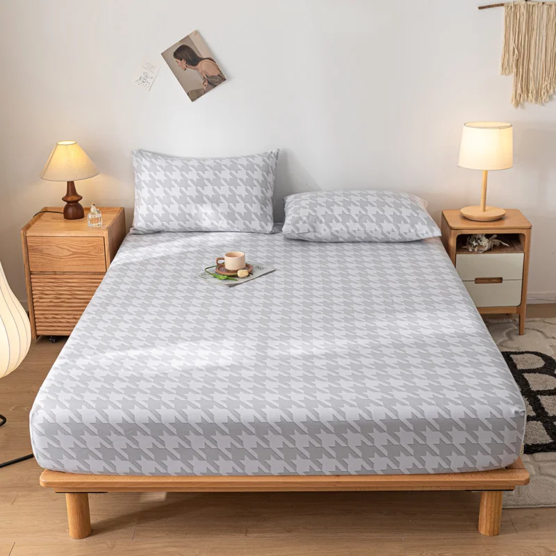 100-Cotton-Fitted-Sheet-Breathable-Soft-Flat-Sheet-Hotel-Hospital-King-Queen-Size-Cartoon-Plain-Anti-Mite-Antibacterial