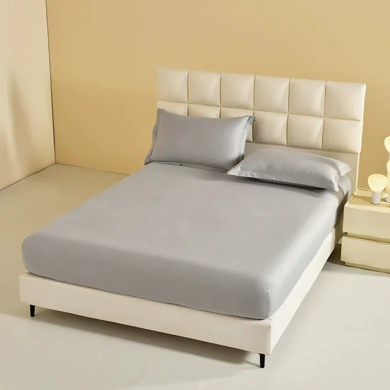100-Cotton-Fitted-Sheet-New-Style-Universal-for-All-Seasons-Mattress-Protector-Cover-Solid-Color-Single-Product