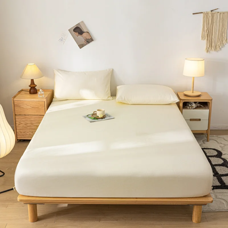 100-Cotton-Fitted-Sheet-Plain-Soft-Breathable-Solid-Colour-for-Double-King-Queen-Beds-Flat-Sheet-Cotton-Hospital