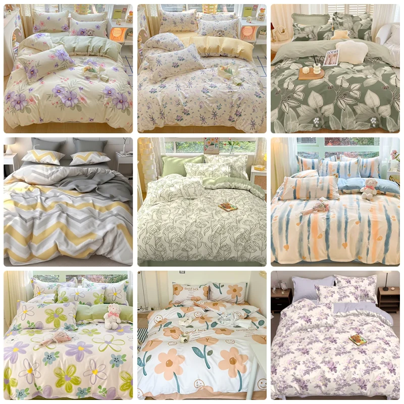 100-Cotton-Flower-Bedding-Sets-Duvet-Cover-Flatsheet-and-Pillow-case-Cover-Soft-Fresh-Designs-Bedsheet-Sets
