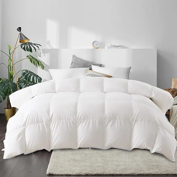 100-Cotton-Goose-Feathers-Down-Comforter-King-Size-750-Fill-Power-Medium-Warmth-All-Season-Duvet-Insert