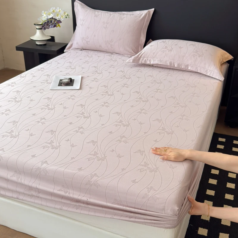100-Cotton-Jacquard-Fitted-Sheet-3-Piece-Set