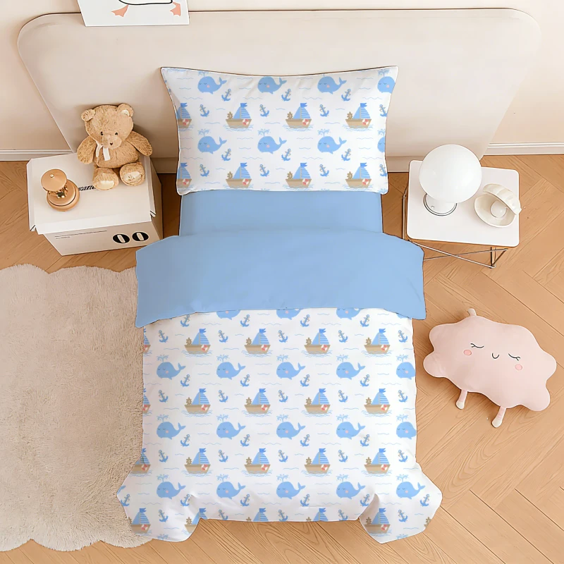 100-Cotton-Kids-Bedding-Set-4-Piece-Whale-Sailboat-Print-Duvet-Cover-Breathable-Eco-Friendly-Childrens-Bed-Covers
