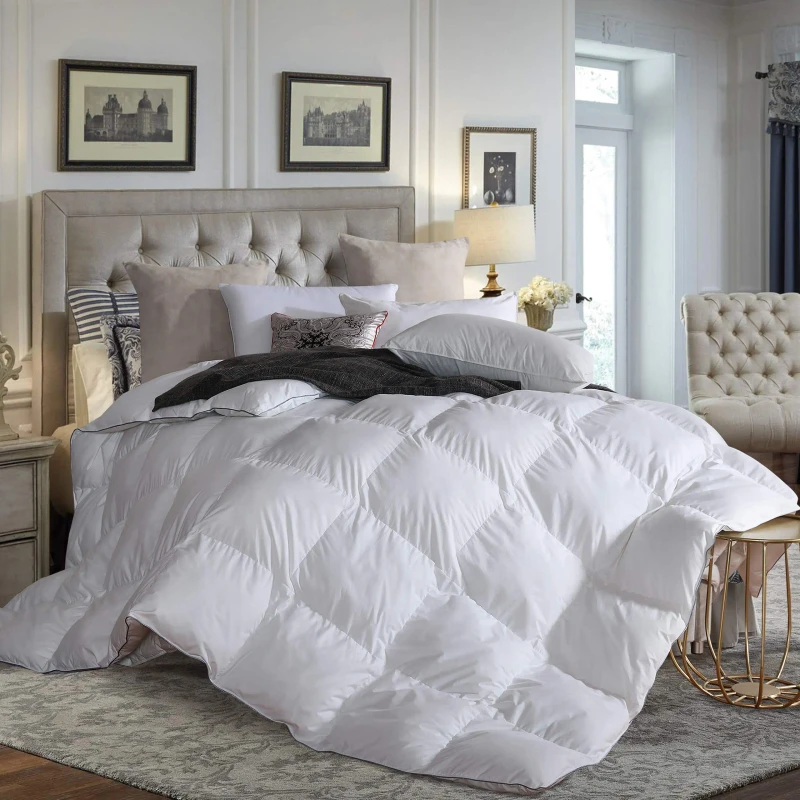 100-Cotton-Luxury-Comforter-White-Goose-Down-Fiber-Feather-Down-Proof-Baffle-Box-Stitched-Duvet-for-Home-or-Hotel-Use
