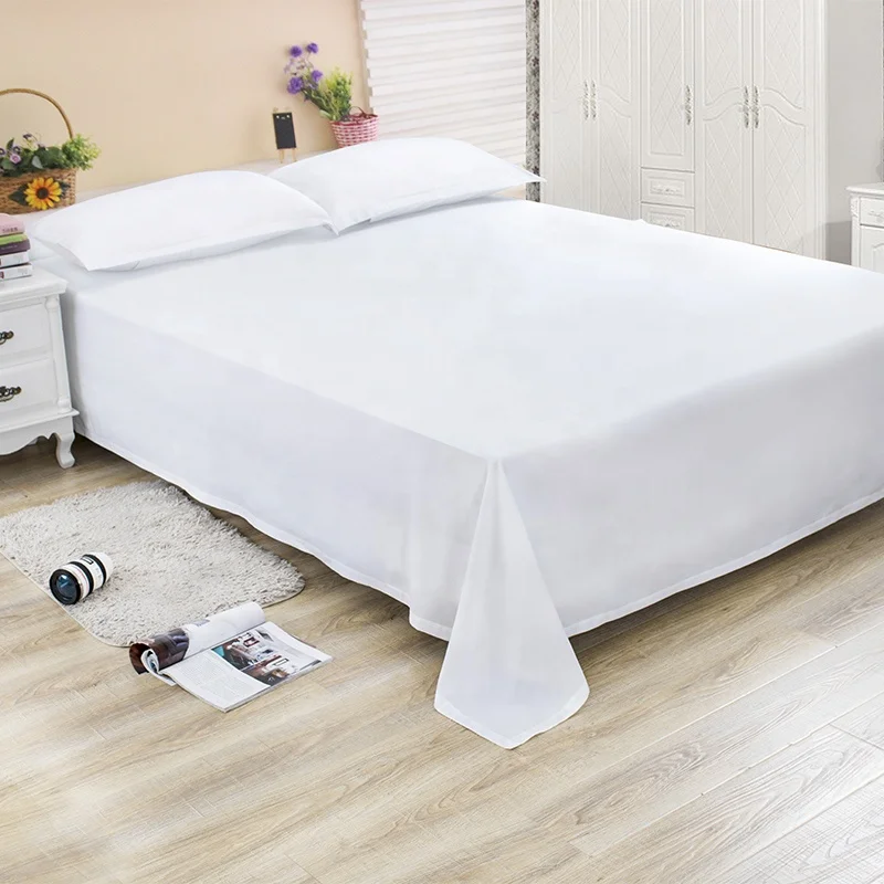 100-Cotton-Material-Flat-Sheet-Set-Solid-Color-Single-Double-Size-Bed-Sheet-Set-Fitted-Sheet-Set