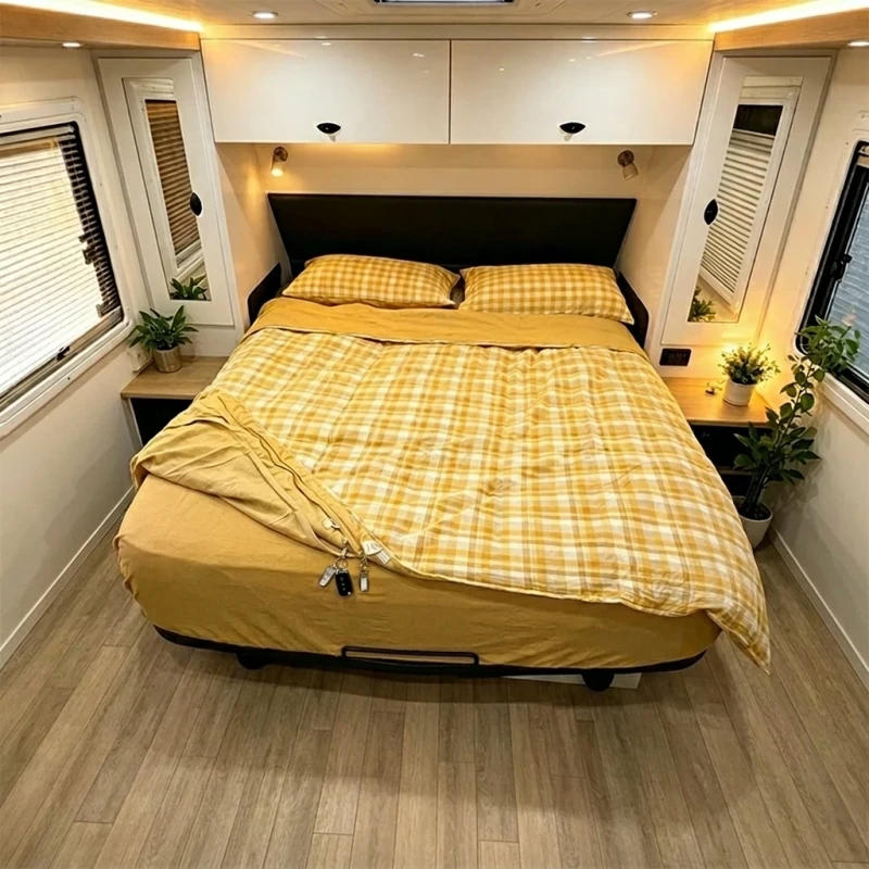 100-Cotton-Modern-300tc-Caravan-Bunk-Bedding-Set-for-RV-MotorHome-Trailer-Camper-with-Fitted-Sheets-Pillowcases-Elastic-Bands