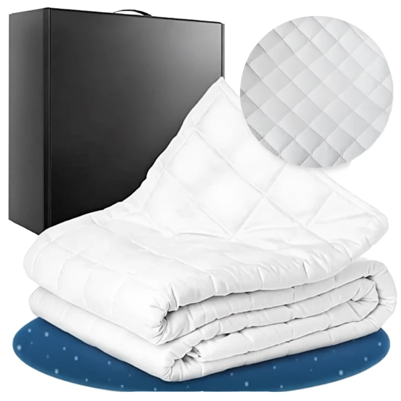 100-Cotton-Oeko-Tex-Certified-Weighted-Blanket-135x200cm-6kg-Solid-Color-Quilted-Heavy-Anti-Stress-Therapy