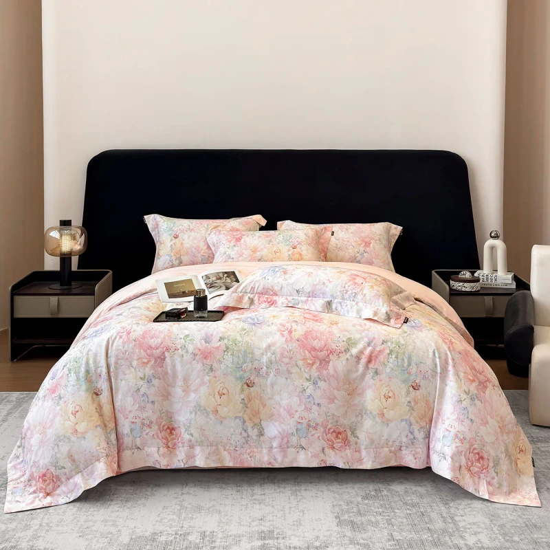 100-Cotton-Plant-Woven-Printed-200TC-Customizable-Modern-All-Season-Bedding-Set