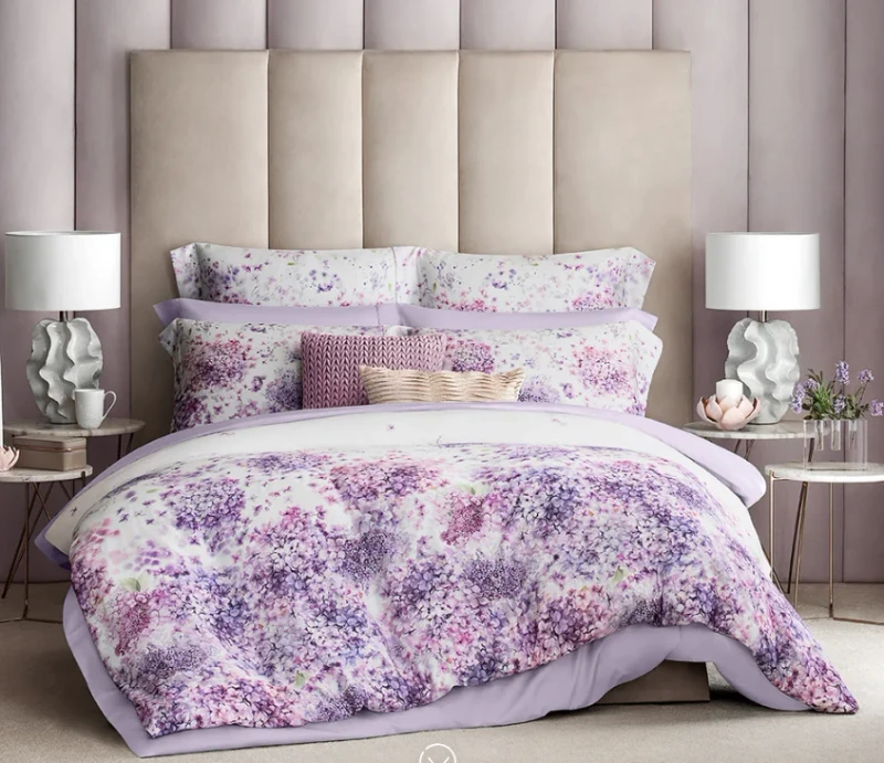 100-Cotton-Printed-Bedding-Set-Classic-Design-with-Piping-Pillowcase-and-Solid-Bed-Sheet-Set