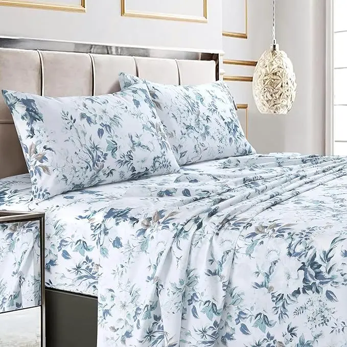 100-Cotton-Printed-Customized-Bed-Flat-Sheet-King-Size-Bed-Fitted-Sheet-4pcs-Bed-Sheets-Set-with-2-Pillowcases
