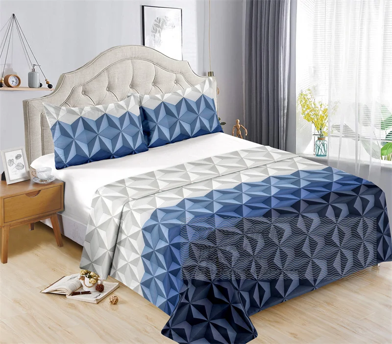 100-Cotton-Printed-King-Size-Floral-Bed-Sheet-Set-with-2-Pillowcases-Disposable-and-Folded-Home-Hotel-Bedding