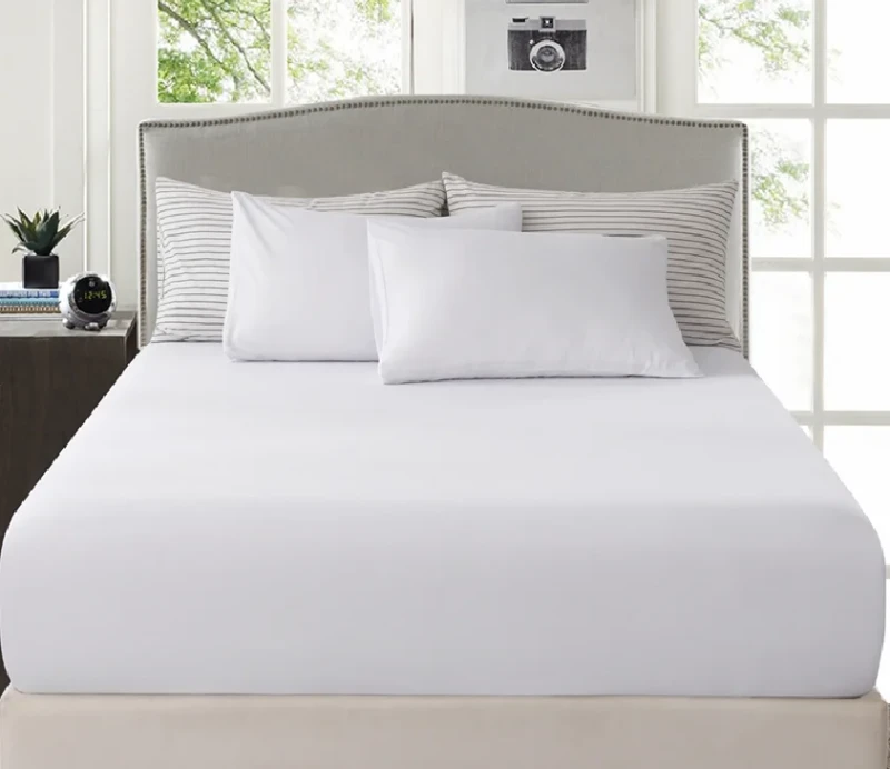 100-Cotton-Queen-Size-Fitted-Sheet-Deep-Pocket-Soft-Elastic-Sateen-Weave-Flat-Knitted-Bed