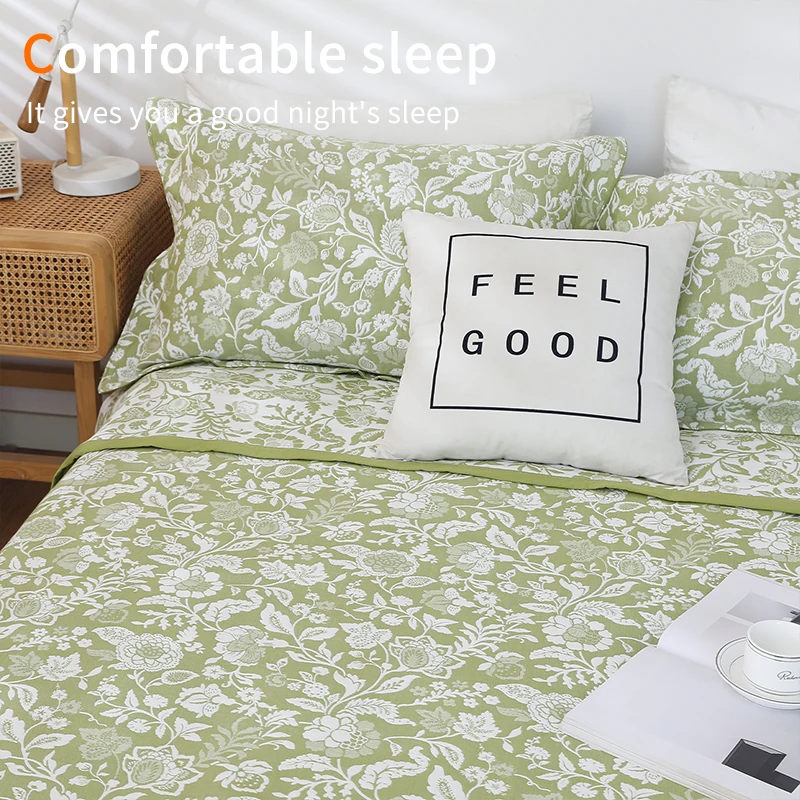 100-Cotton-Quilt-Bedspread-Coverlet-Set-Customizable-Plant-Pattern-Cooling-Folded-Sheets-Pillowcase-Duvet-Cover
