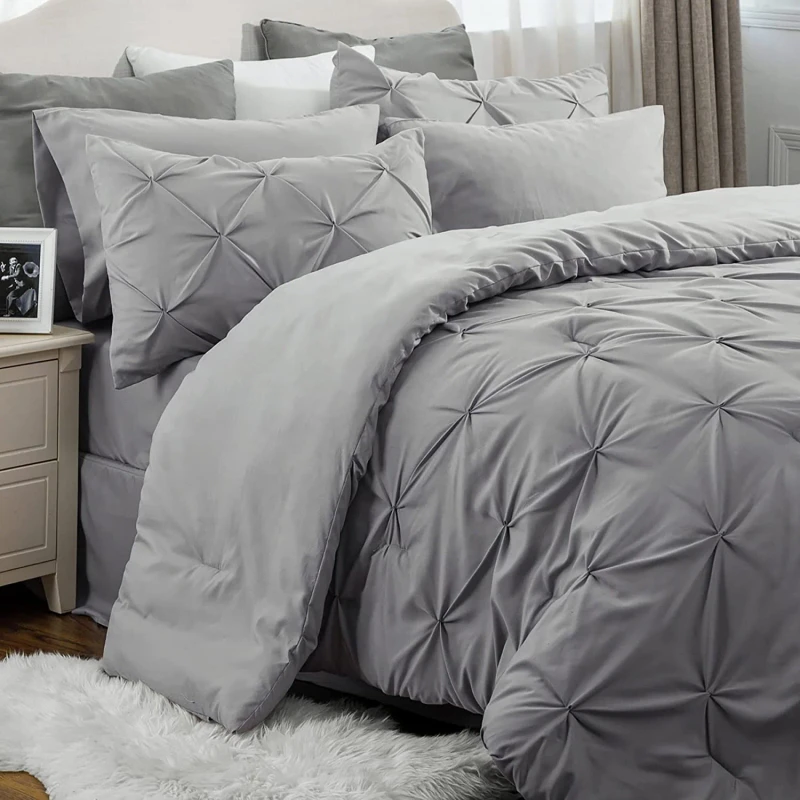 100-Cotton-Quilting-Quilt-Gray-Duvet-Cover-Bedding-Set-with-Natural-Cotton-Filling