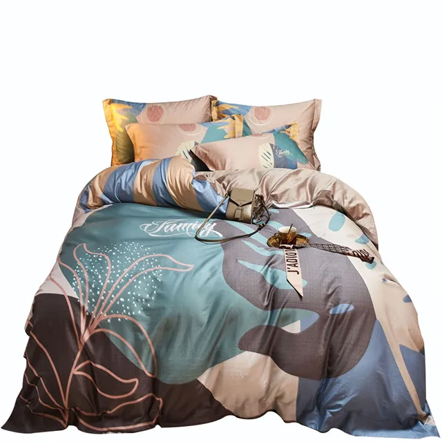 100-Cotton-Satin-Luxury-Bedding-Set-4-Pcs-Duvet-Cover-Bed-Sheet-Pillow-Case-Bedding-Set