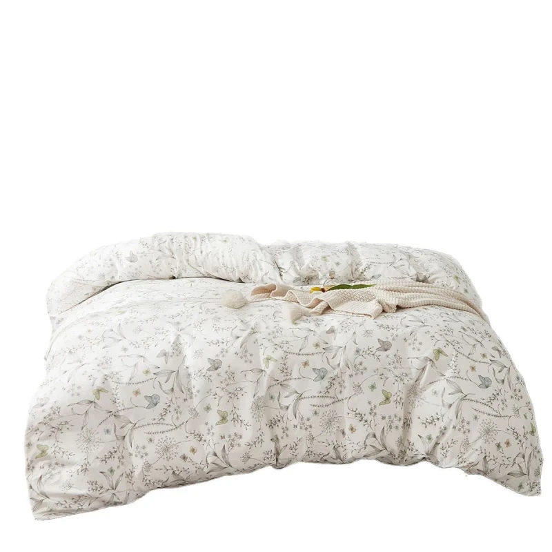 100-Cotton-Shabby-Vintage-Bedding-Set-Green-Botanical-Pattern-Fitted-Sheet-Bed-Sheet-Pillowcase-and-Pillow-Cover-Set