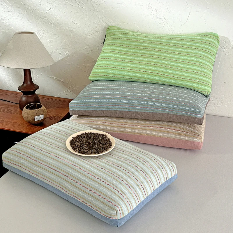 100-Cotton-Striped-Buckwheat-Husk-Pillow-Removable-Washable-Neck-Support-Herbal-Sleep-Pillow-for-Adult-Kid