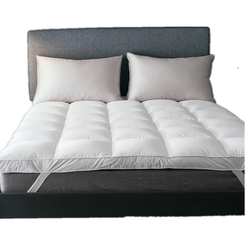 100-Cotton-Thick-Three-dimensional-Duck-Down-Hotel-White-Mattress-Topper-and-Bed-Mattress-Cover-Protector-Mattress