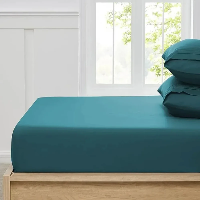 100-Cotton-White-Hotel-Bedding-Set-Elastic-Double-Bed-Sheets-Flat-Fitted-Sheets-King-Size-Sheet-Protector