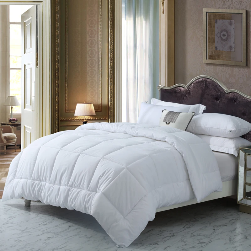 100-Cotton-White-Microfiber-Filling-Down-Alternative-Single-Double-Queen-King-Quilted-Bed-Quilts