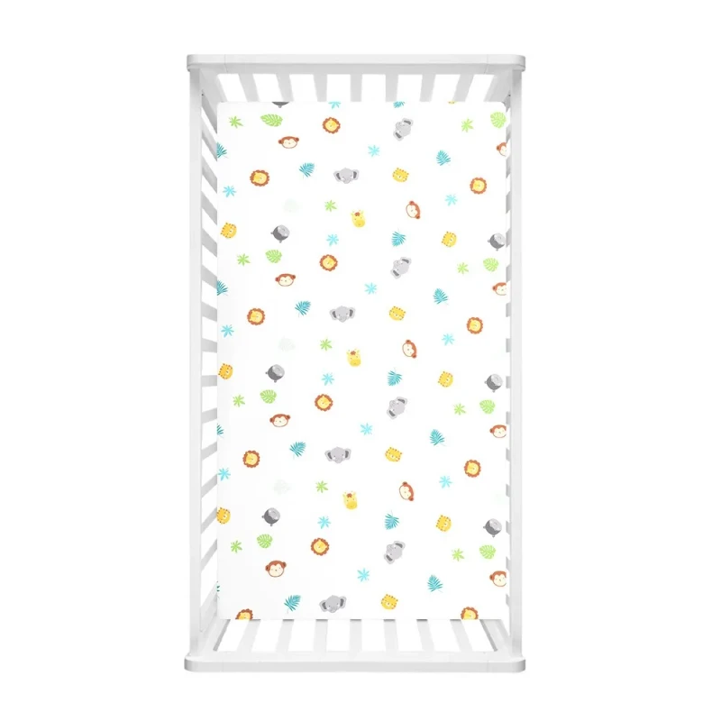 100-Cotton-Woven-Baby-Bedding-Set-Fitted-Crib-Sheet-with-Floral-Animal-Cartoon-Patterns-Custom