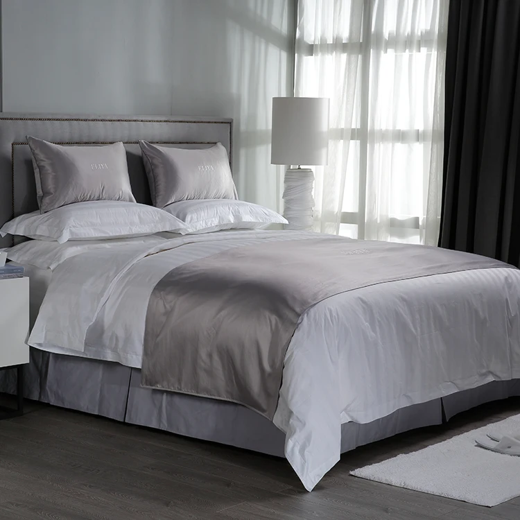 100-Egyptian-Cotton-Bedding-Set-400TC-3cm-Satin-Stripe-Hotel-Quilt-Cover-and-Bed-Sheet
