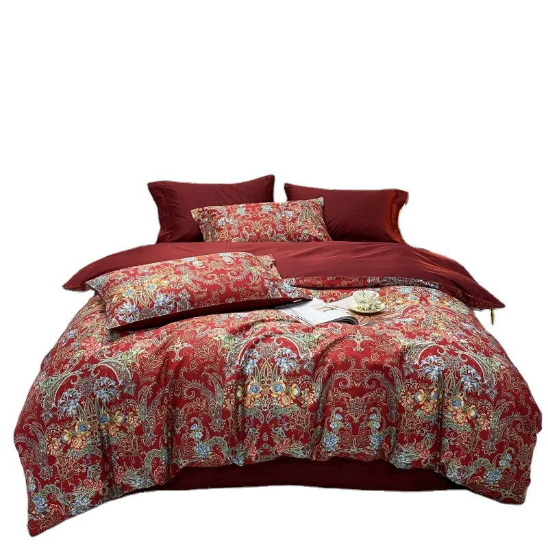 100-Egyptian-Long-Staple-Organic-Cotton-Duvet-Cover-Sets-American-Style-60s-4-Pcs-300-Thread-Count