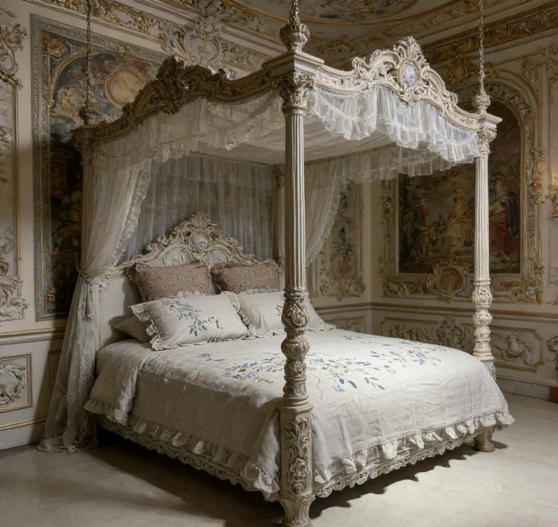 100-Hemp-Comforter-Set-4-Pcs-Plant-Pattern-Foliage-Florals-Pastoral-Style-Eco-Friendly-Home-Bedding