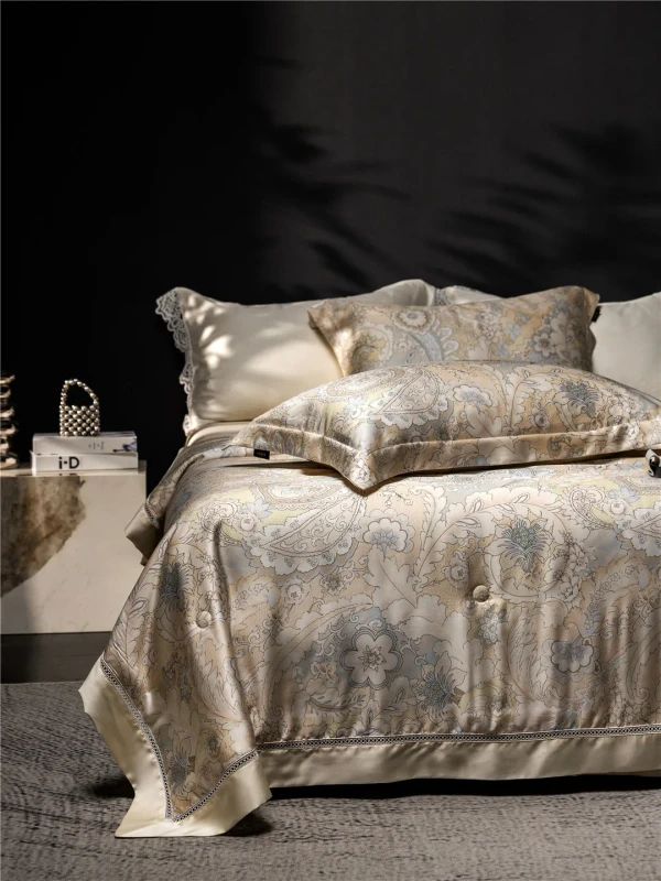 100-Lyocell-Printed-Super-Soft-Duvet-Cover-Flat-Sheet-Pillowcase-4-Pieces-Duvet-Set-300tc-Cooling-Summer-Comforter