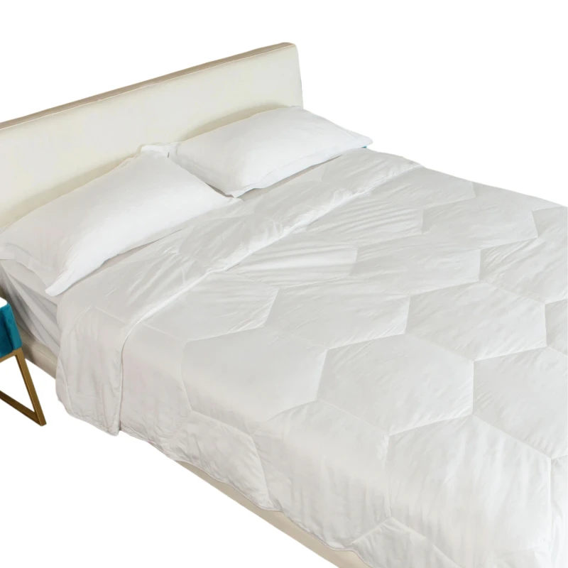 100-Lyocell-Tencel-Bedding-Comforter-White-Quilted-Design-Down-Alternative-Duvet-with-Polyester-Filling-for-Home-Use